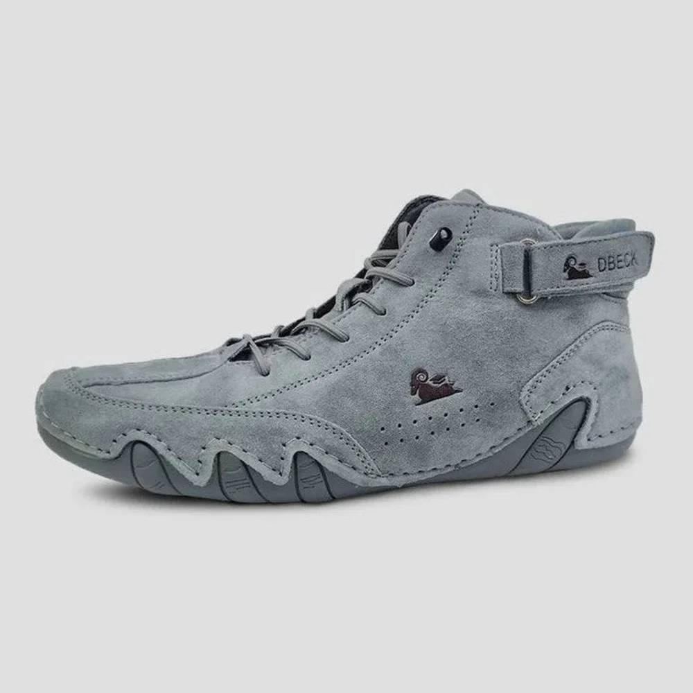 DBECK Waterproof Hiking Shoe Unisex Mens 6.5 Womens 8 Grey Suede Gorpcore Trail